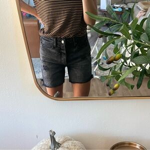 Old Navy Black Jean Shorts Distressed Cut-Off